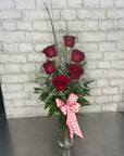 Half Dozen Roses in a Vase