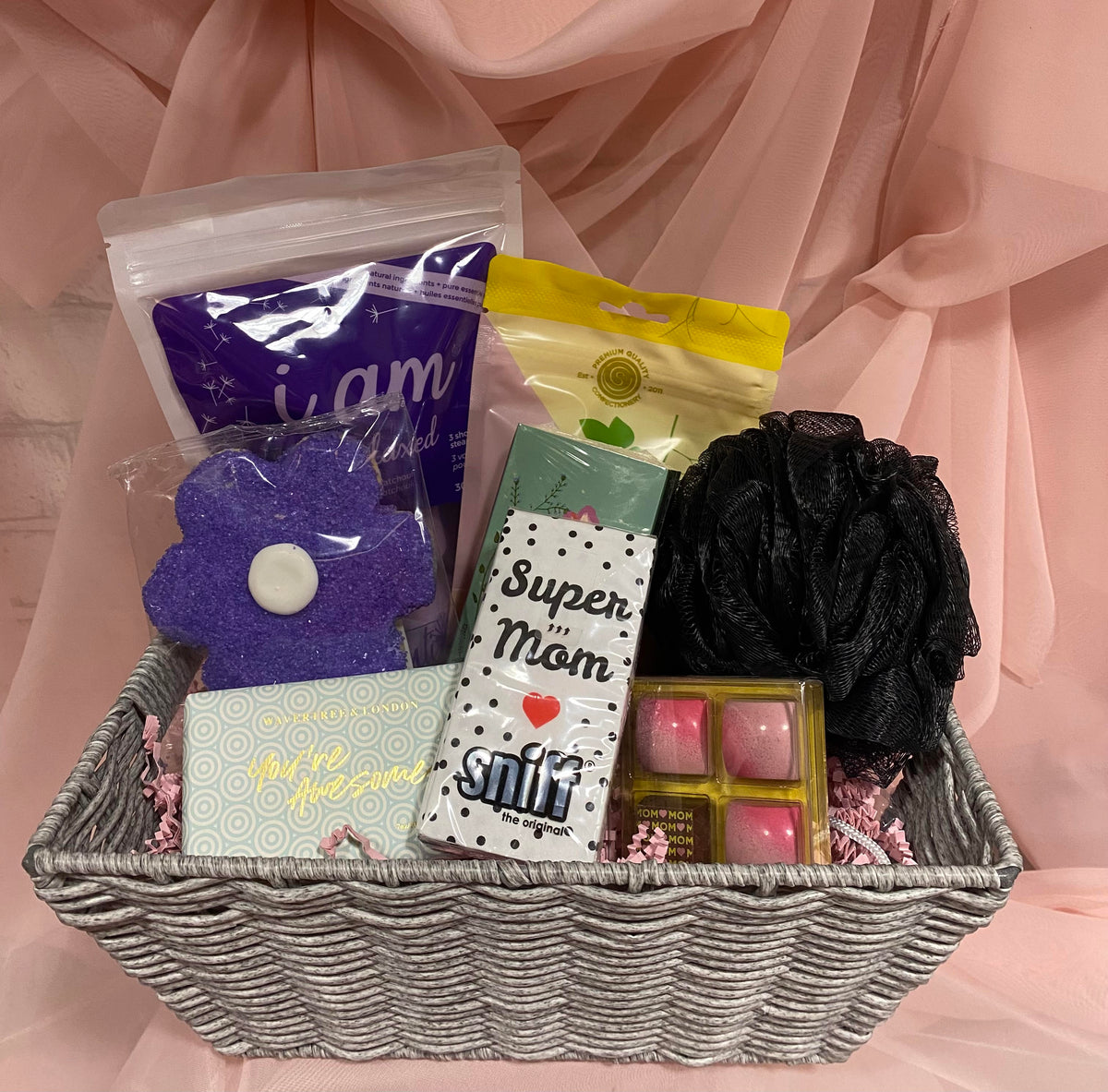 Supermom gift basket for a new mom 