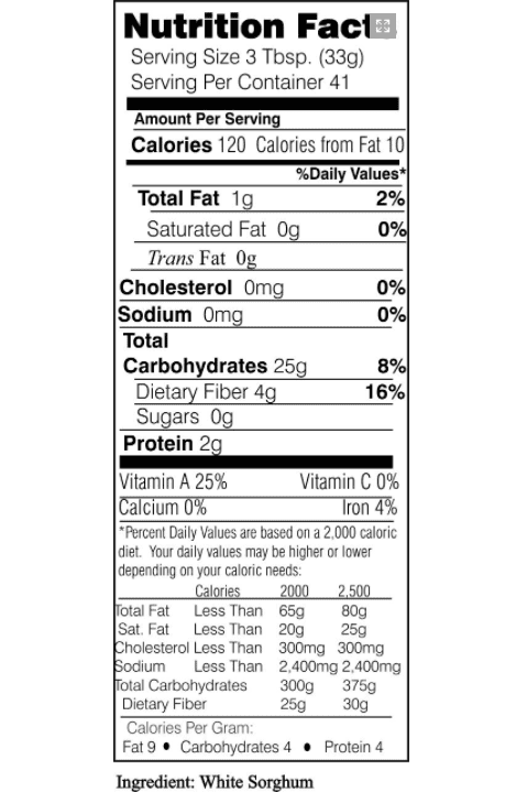 Gluten-Free Sorghum Flour Superfine - 1.25 lb