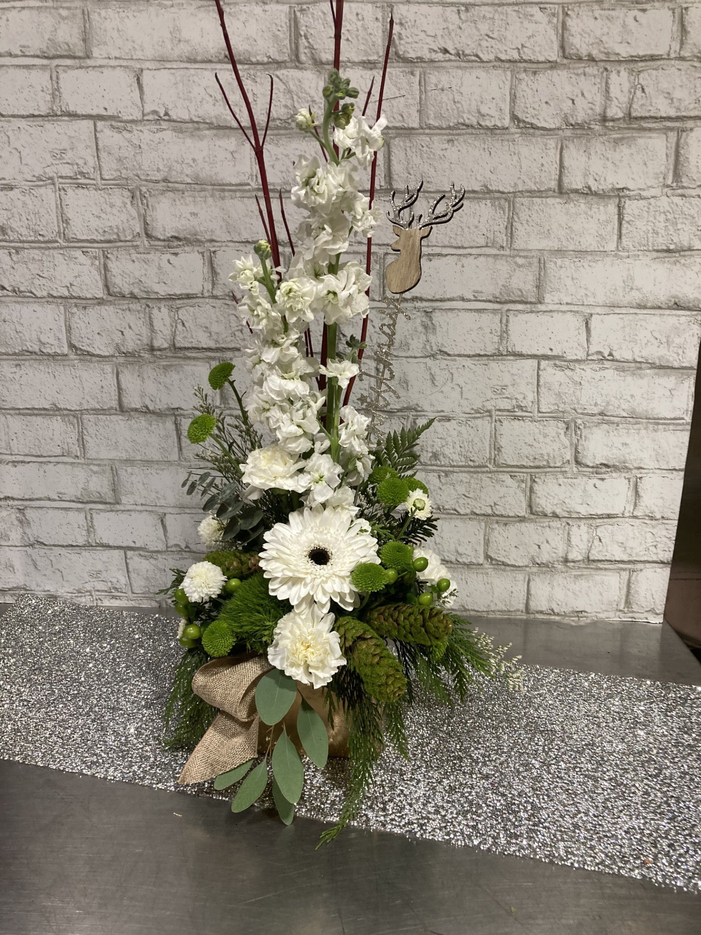 White Christmas Flower arrangement